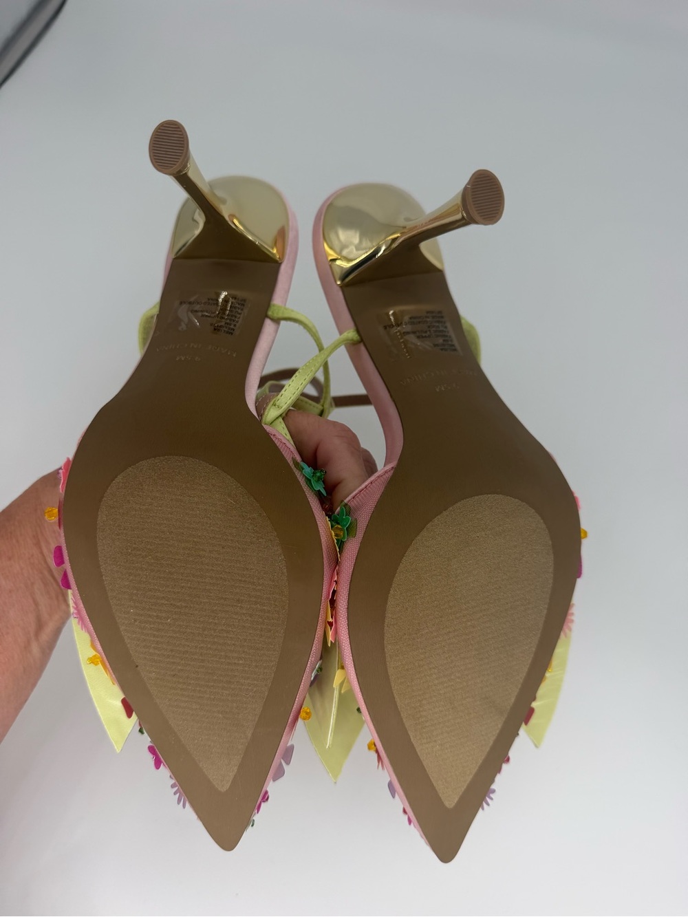 Betsey Johnson Melisa Floral Bow Slingback Heels - Pink Multi (Size 9.5M) - Picture 4 of 5